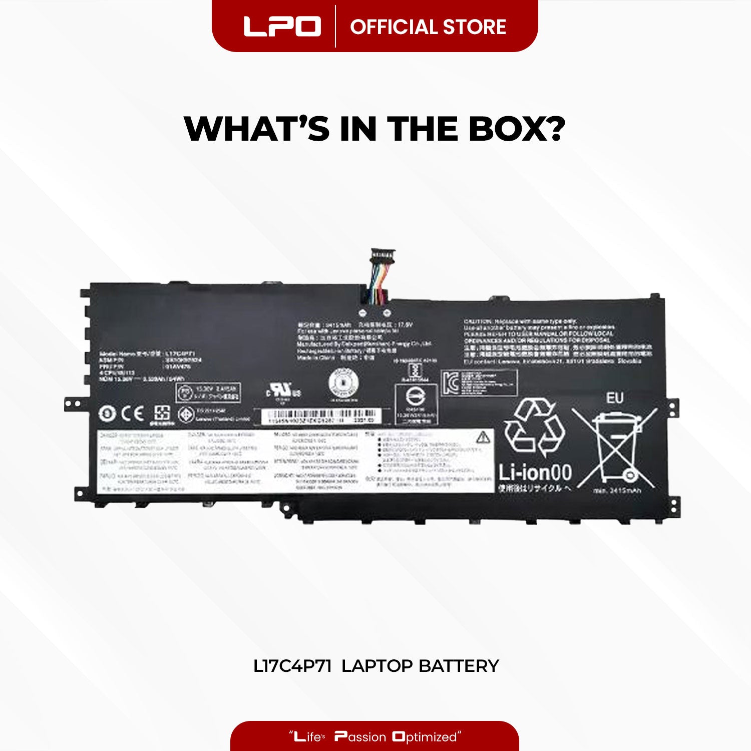 Laptop Battery L17C4P71 Compatible with Lenovo X1 Yoga 3rd Gen 2018 Series L17C4P71 L17M4P71 01AV474 01AV475