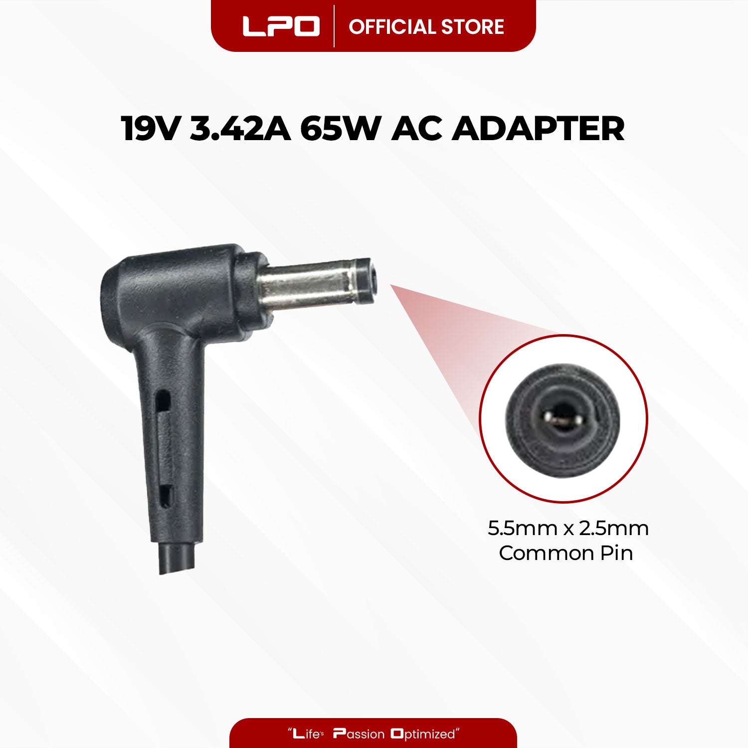 Laptop Charger Asus 19V 3.42A 65W	Common Pin 5.5mm x 2.5mm Compatible with Asus X452M, X452MJ, X452E, A55OC