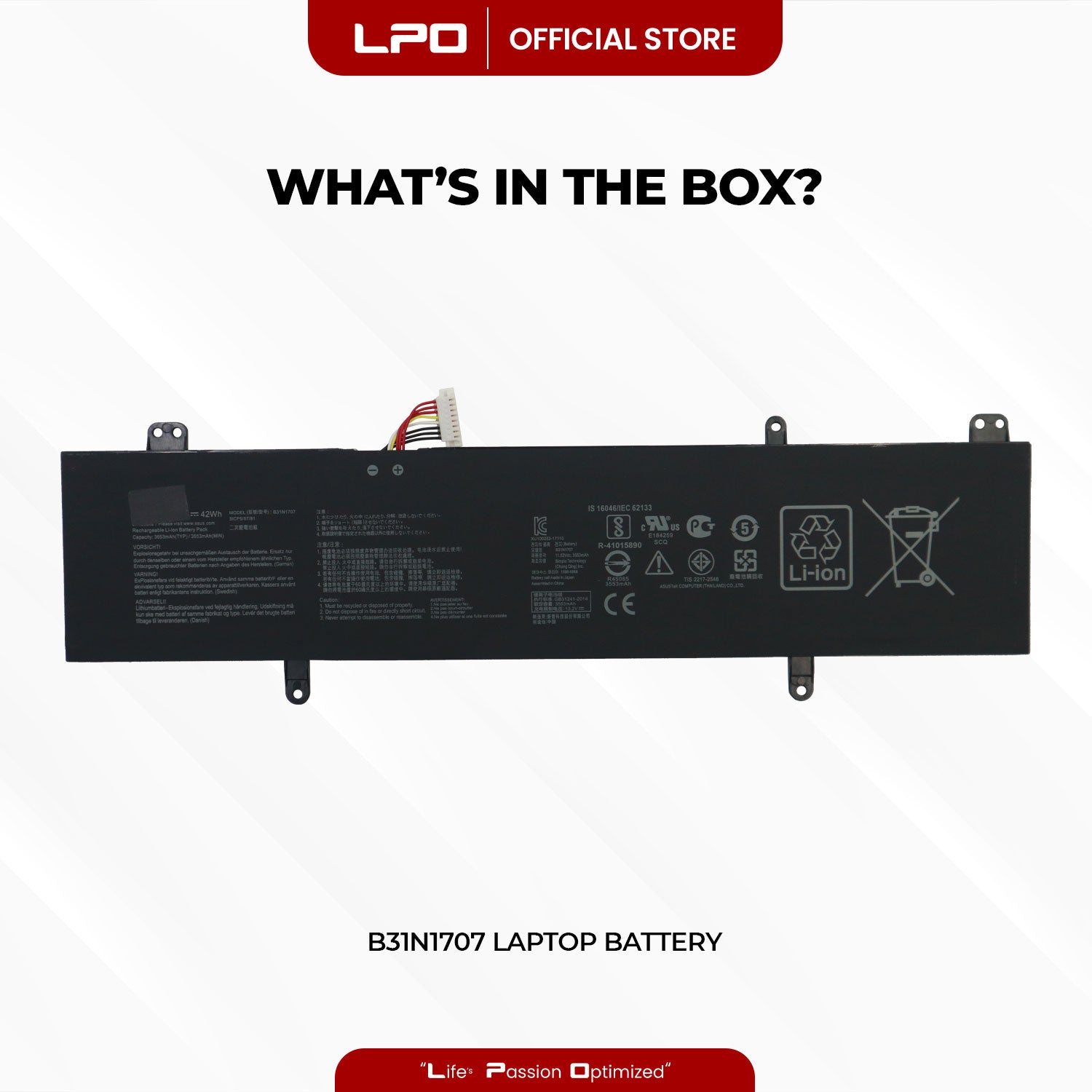 Laptop Battery B31N1707 Compatible with Asus VivoBook S14 S410 S410UA S410UQ-NH74 - LPO Laptop PC-Outlet