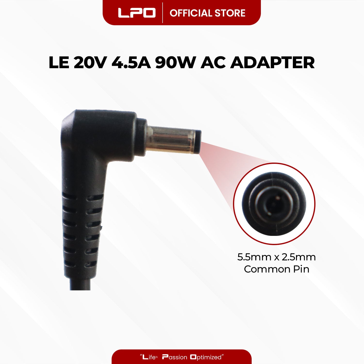 Laptop Charger Lenovo 20V 4.5A 90W Common Pin 5.5mm x 2.5mm Compatible with Lenovo IdeaPad S400