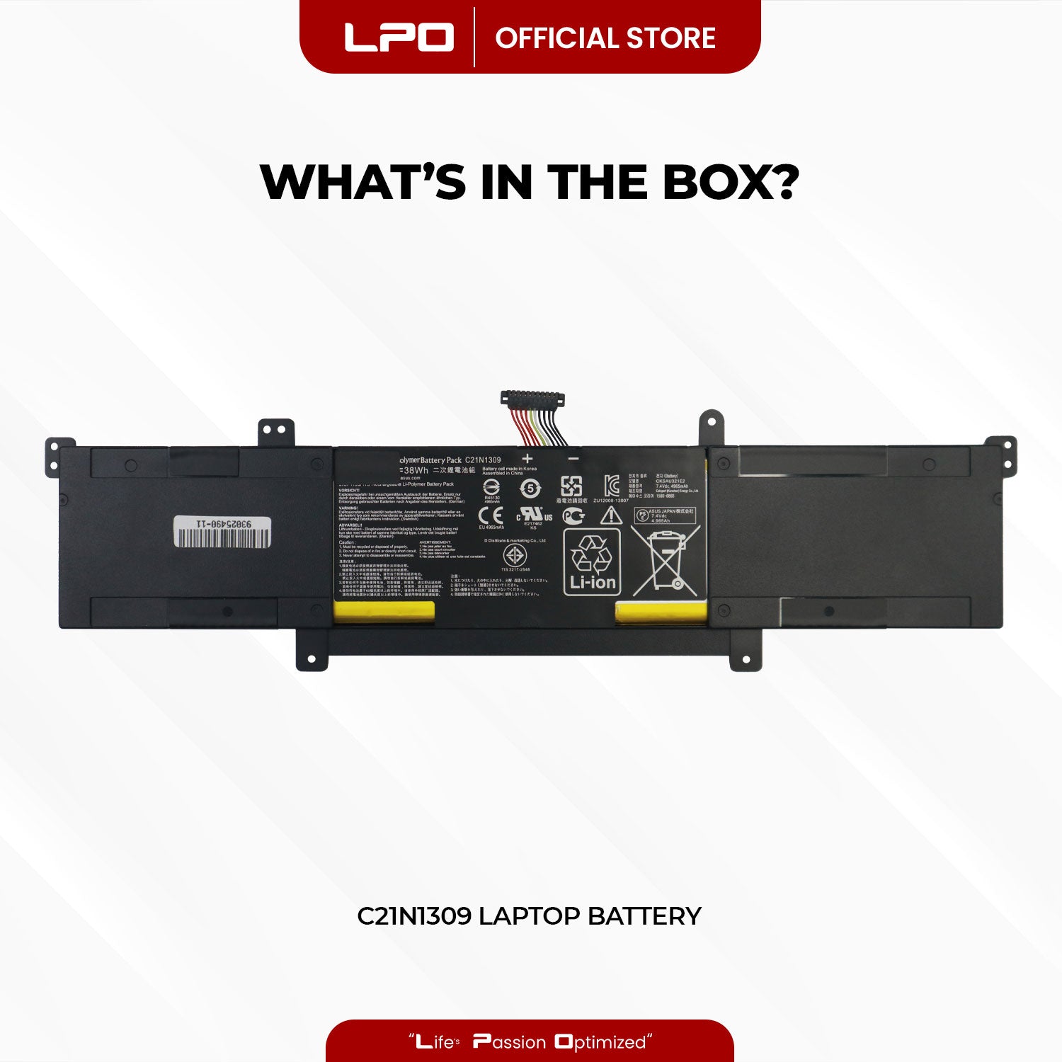 Laptop Battery C21N1309 Compatible with Asus VivoBook S301LA S301LP Q301L - LPO Laptop PC-Outlet