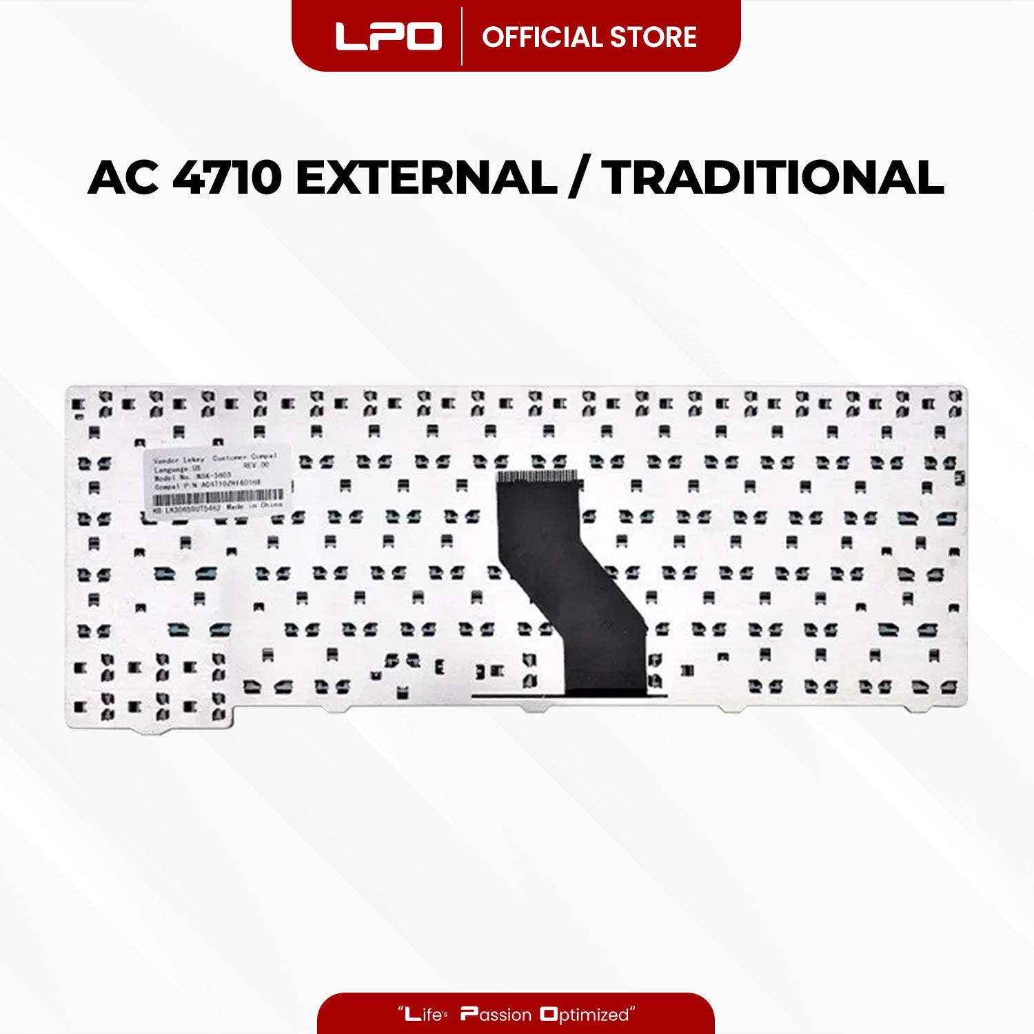 Laptop Keyboard ACER  4710 External Type / Traditional Black US Compatible with Acer Aspire 4520