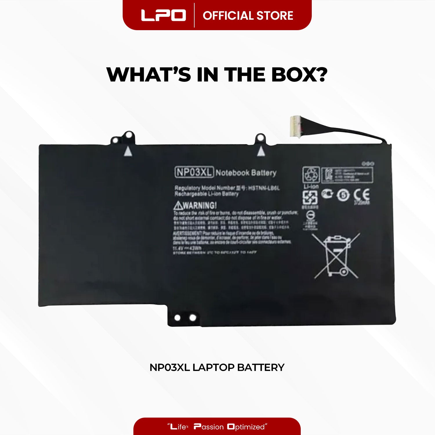 Laptop Battery NP03XL Compatible with HP Pavilion X360 13-A010DX 13-b116t Envy 15-U010DX Series