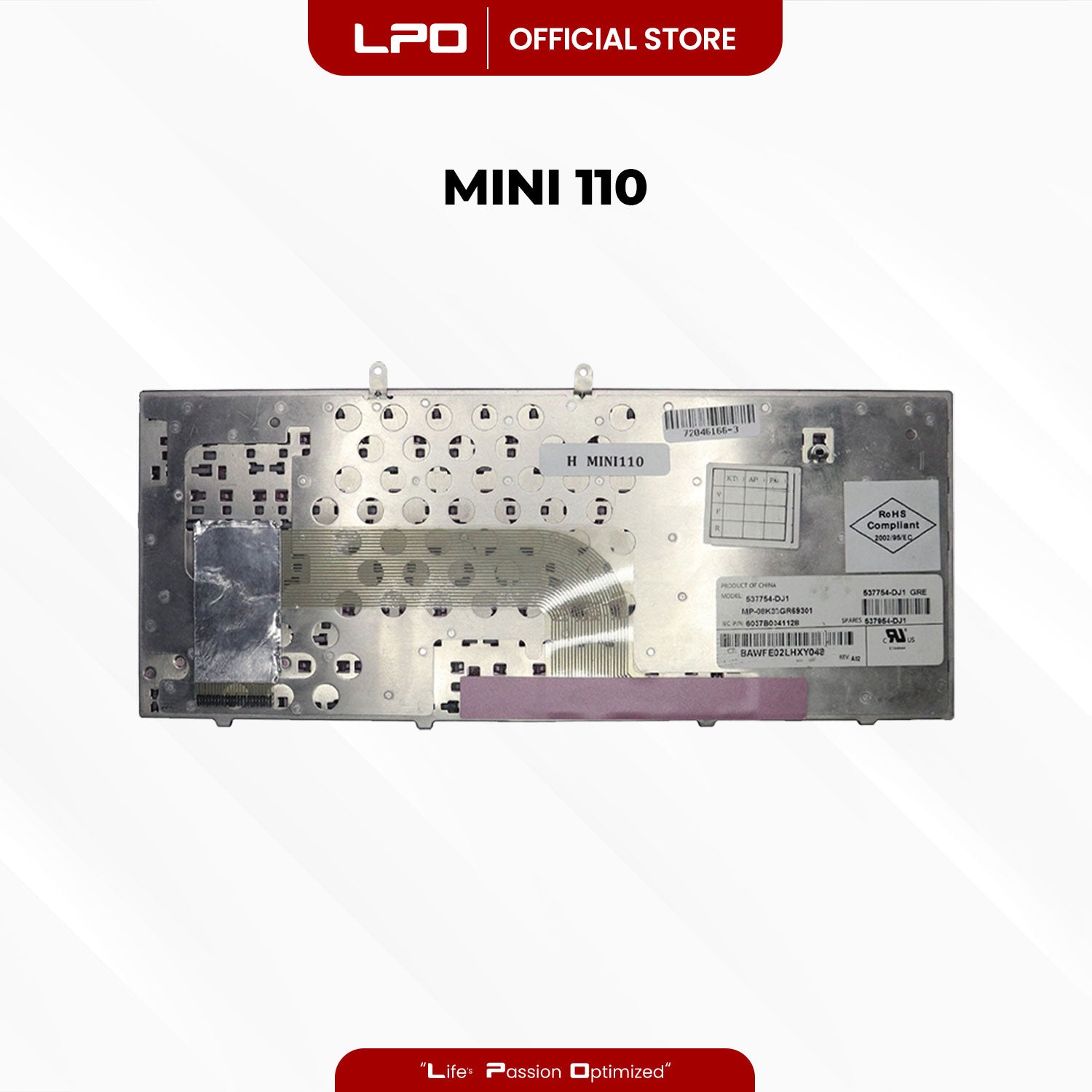 Laptop Keyboard HP Mini 110 External Type / Traditional Black US Compatible with HP Mini 110 Compaq Mini CQ10-500 Series