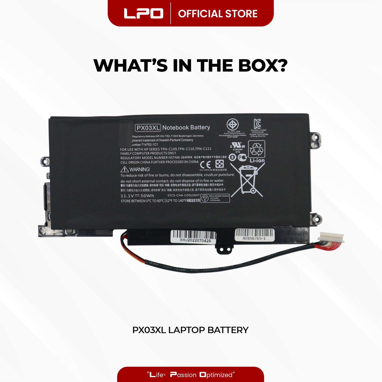 Laptop Battery PX03XL Compatible with HP Envy Touchsmart 14-K Series For HP Envy Touchsmart - LPO Laptop PC-Outlet