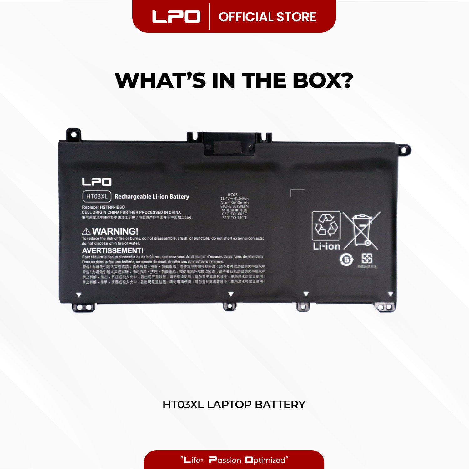 Laptop Battery HT03XL Compatible with HP Pavilion 14-CE 14-CF 14-CK 14-CM 14-DF Series - LPO Laptop PC-Outlet