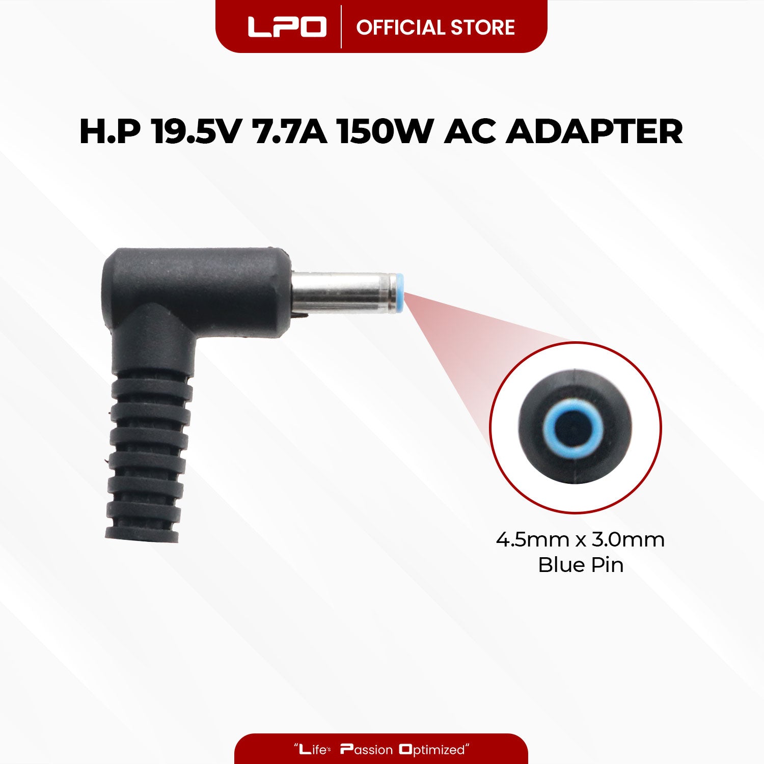 Laptop Charger HP 19.5V 7.7A 150W Blue Pin 4.5mm x 3.0mm Compatible with HP ZBook 15 G3 W2Y15PA