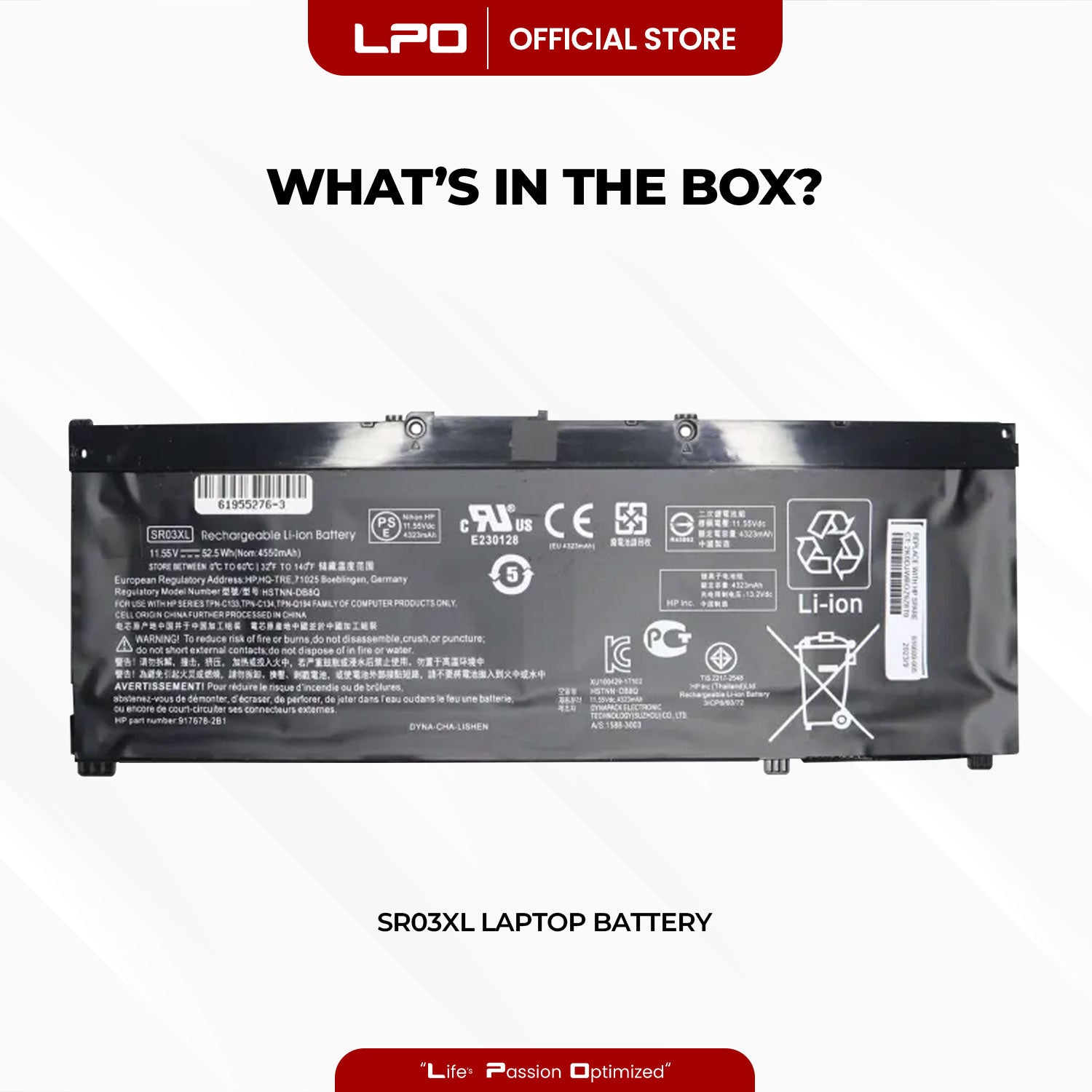 Laptop Battery SR03XL Compatible with HP Envy x360 15-cn0000 15-cn0000ne 15-CN0000TX
