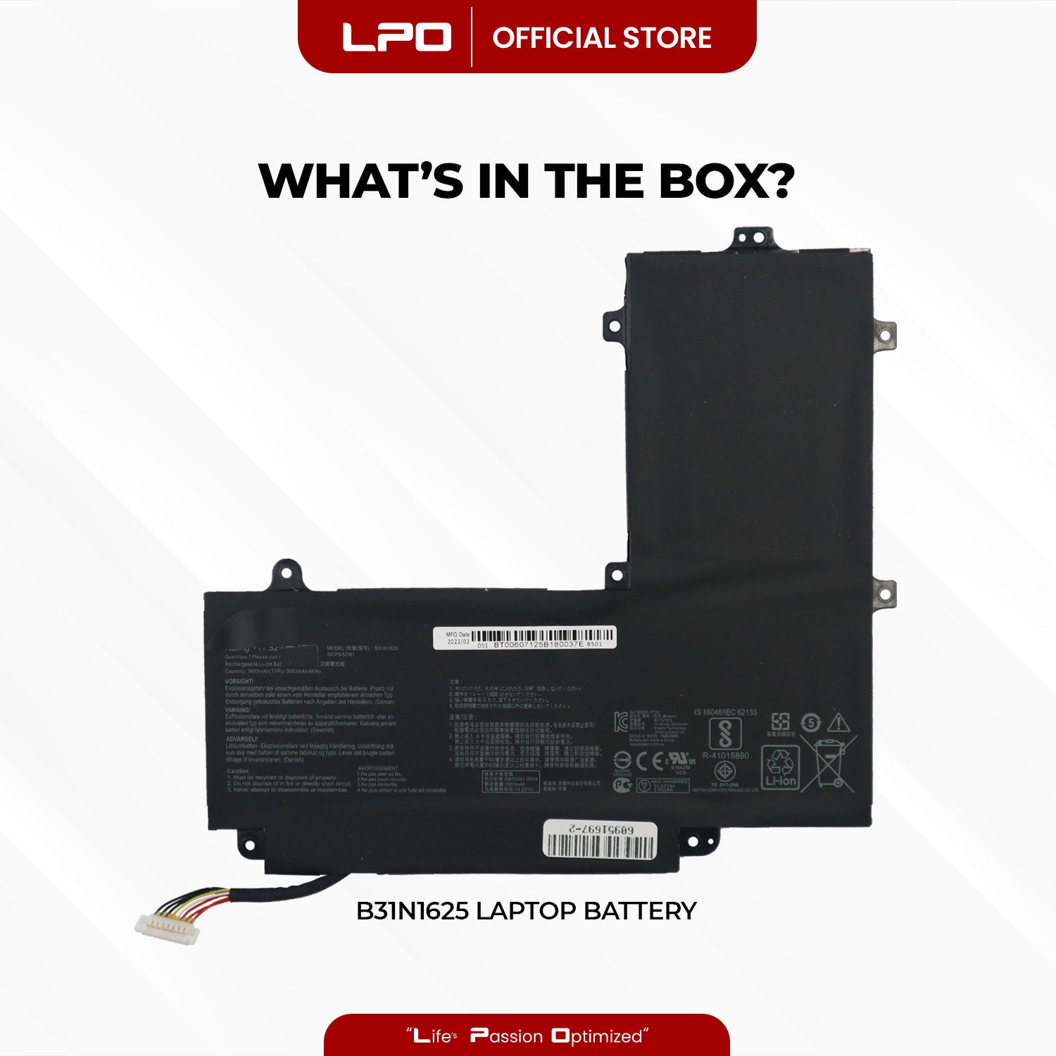 Laptop Battery B31N1625 Compstible with Asus TP203N TP203NA-WB01T (DD14) - LPO Laptop PC-Outlet