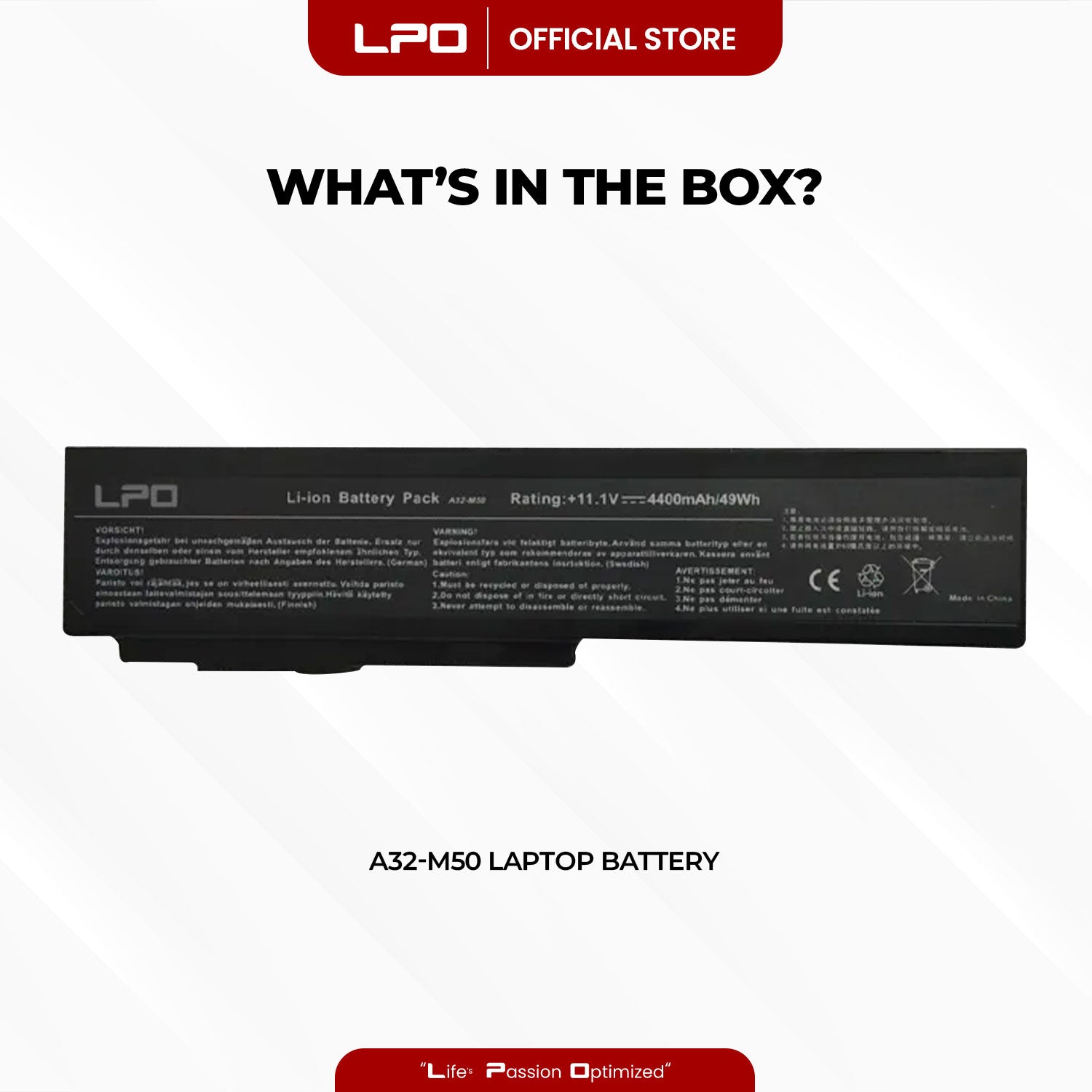 Laptop Battery A32-M50 Compatible with Asus Pro62, Pro64 Series. Asus M50, M50V