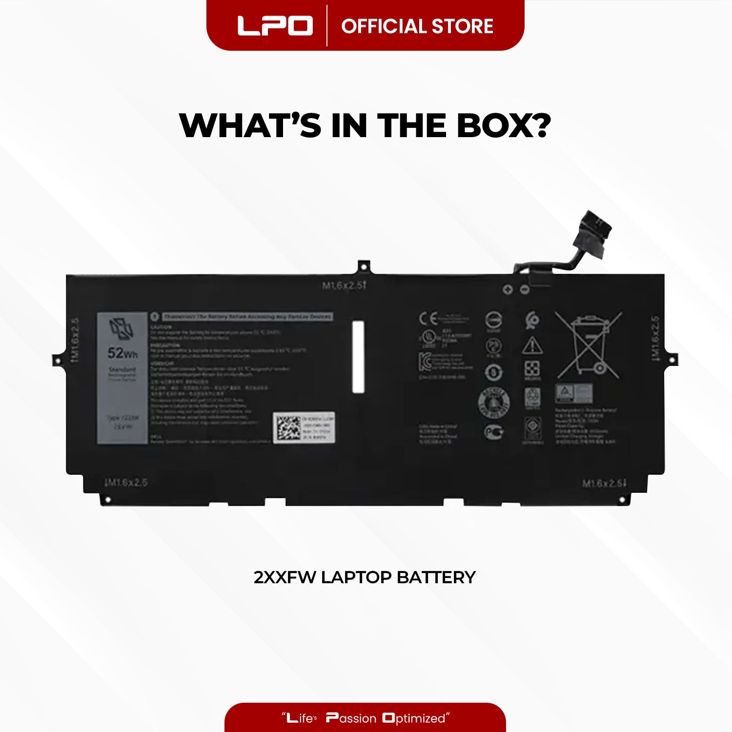 Laptop Battery 2XXFW Compatible with Dell XPS 13 9310 9300
