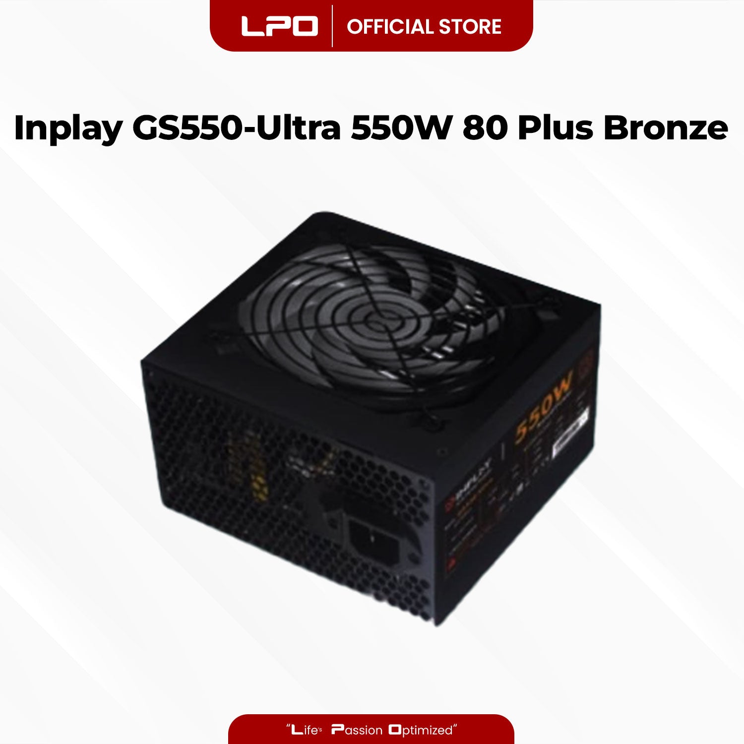 Inplay GS550-Ultra 550W 80+ Bronze RGB Power Supply True-Rated High Performance PSU For CPU Desktop PC Computer