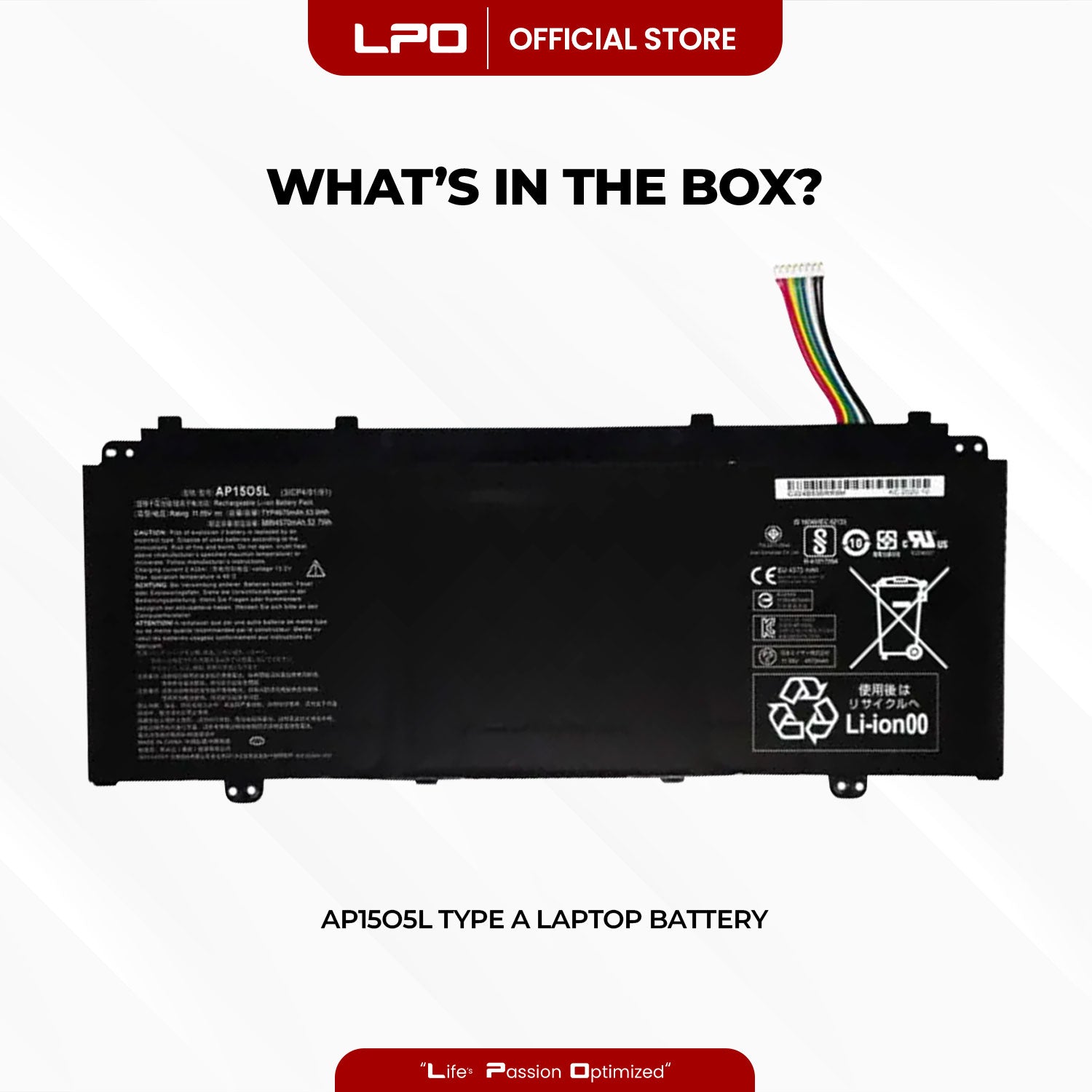 Laptop Battery AP15O5L TYPE A Compatible with Acer Aspire S 13 / Aspire S13 S5-371