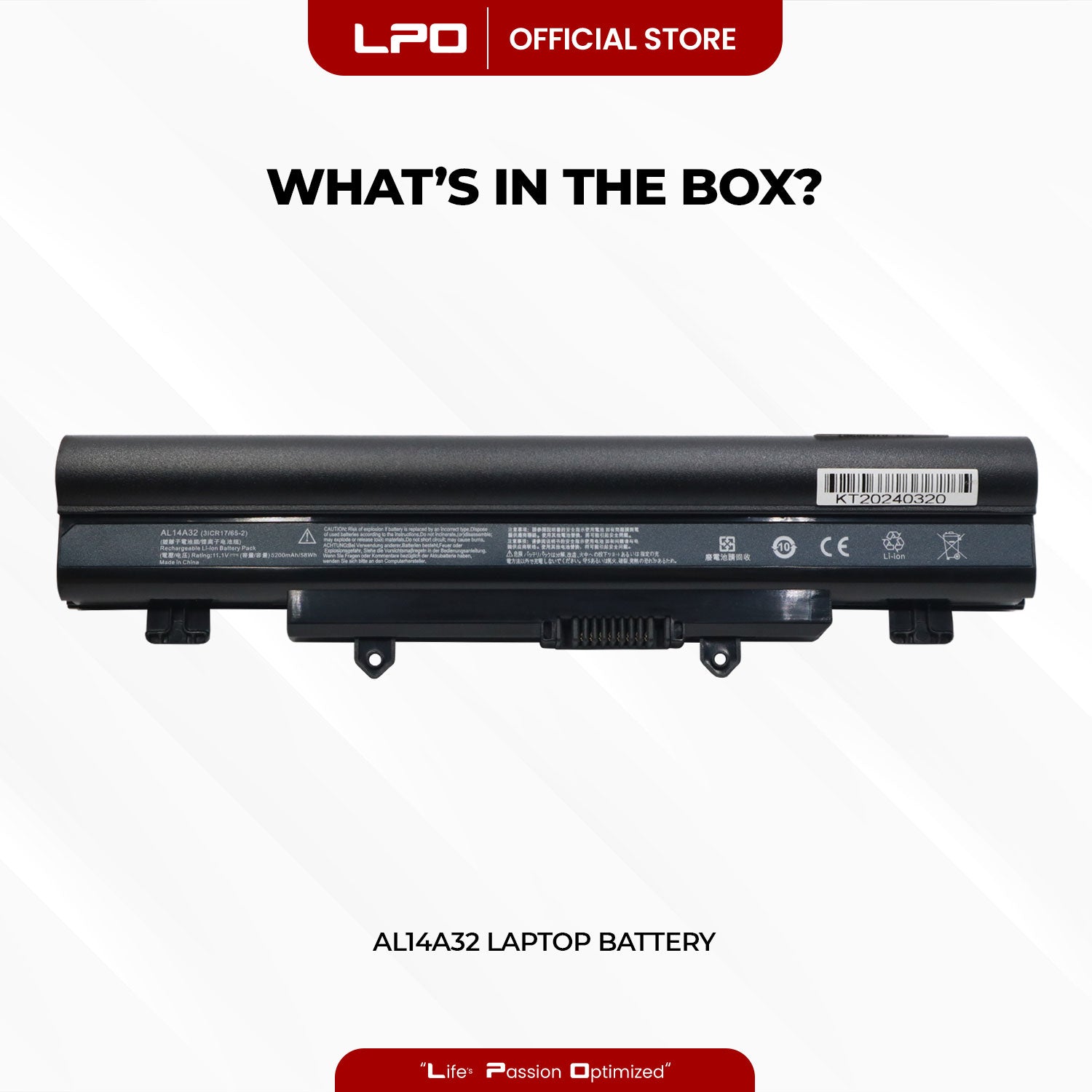 Laptop Battery AL14A32 Acer Aspire E5-411 E5-421 E5-421G E5-471 E5-471G E5-471PG - LPO Laptop PC-Outlet