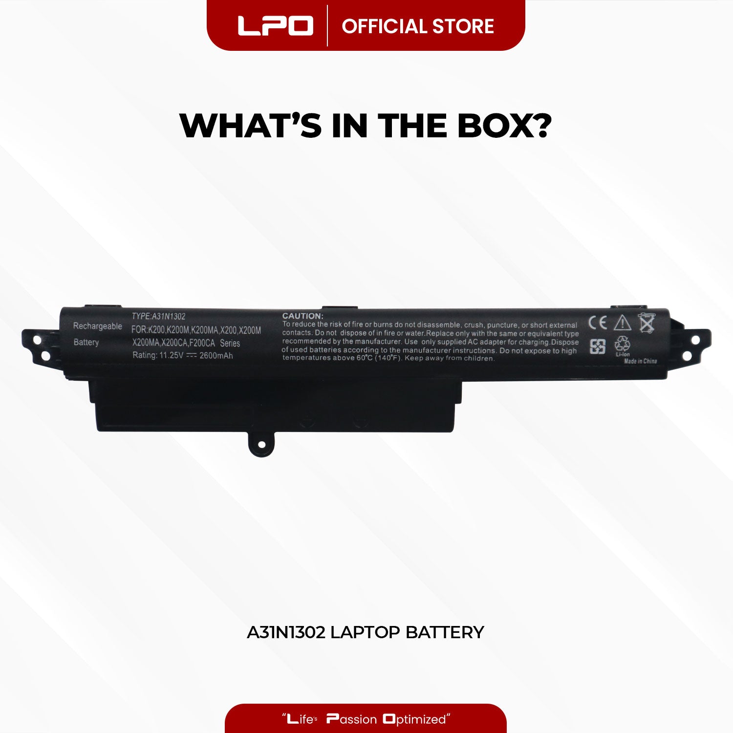 Laptop Battery A31N1302 Compatible with Asus VivoBook X200M X200MA X200CA F200CA K200MA K200MA-DS01T 11.6