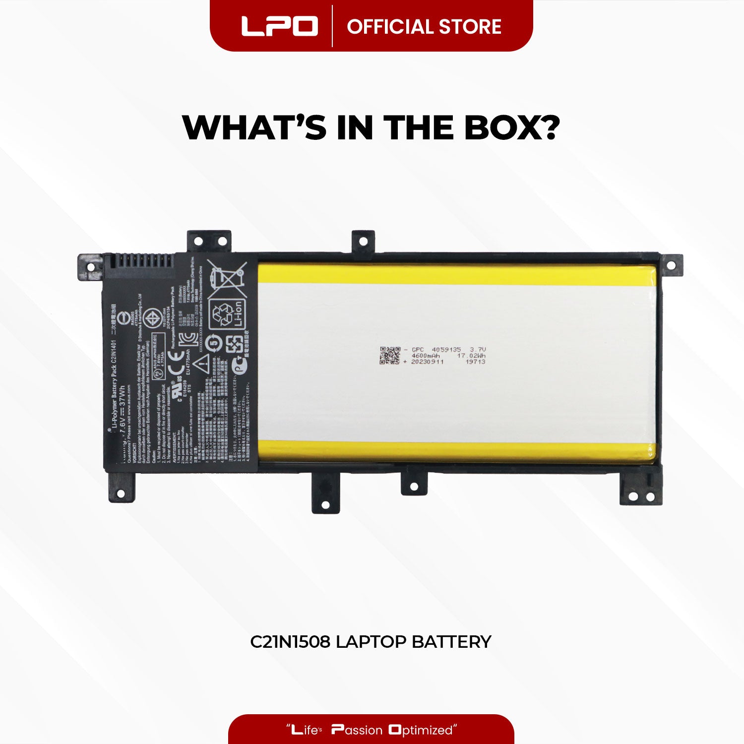 Laptop Battery C21N1508 Compatible with Asus A456U X456U F456U K456U R457U Series - LPO Laptop PC-Outlet