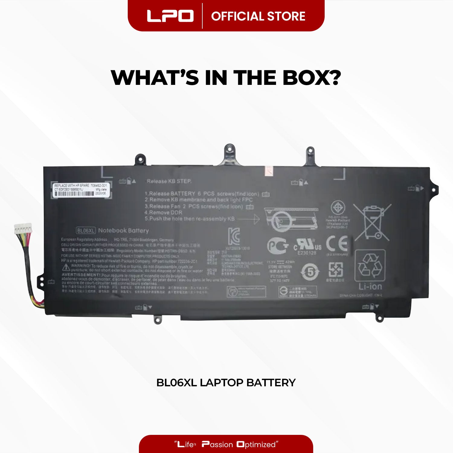 Laptop Battery BL06XL Compatible with HP Envy Spectre 14-3000 Elitebook Folio 1040 G0 G1 G2