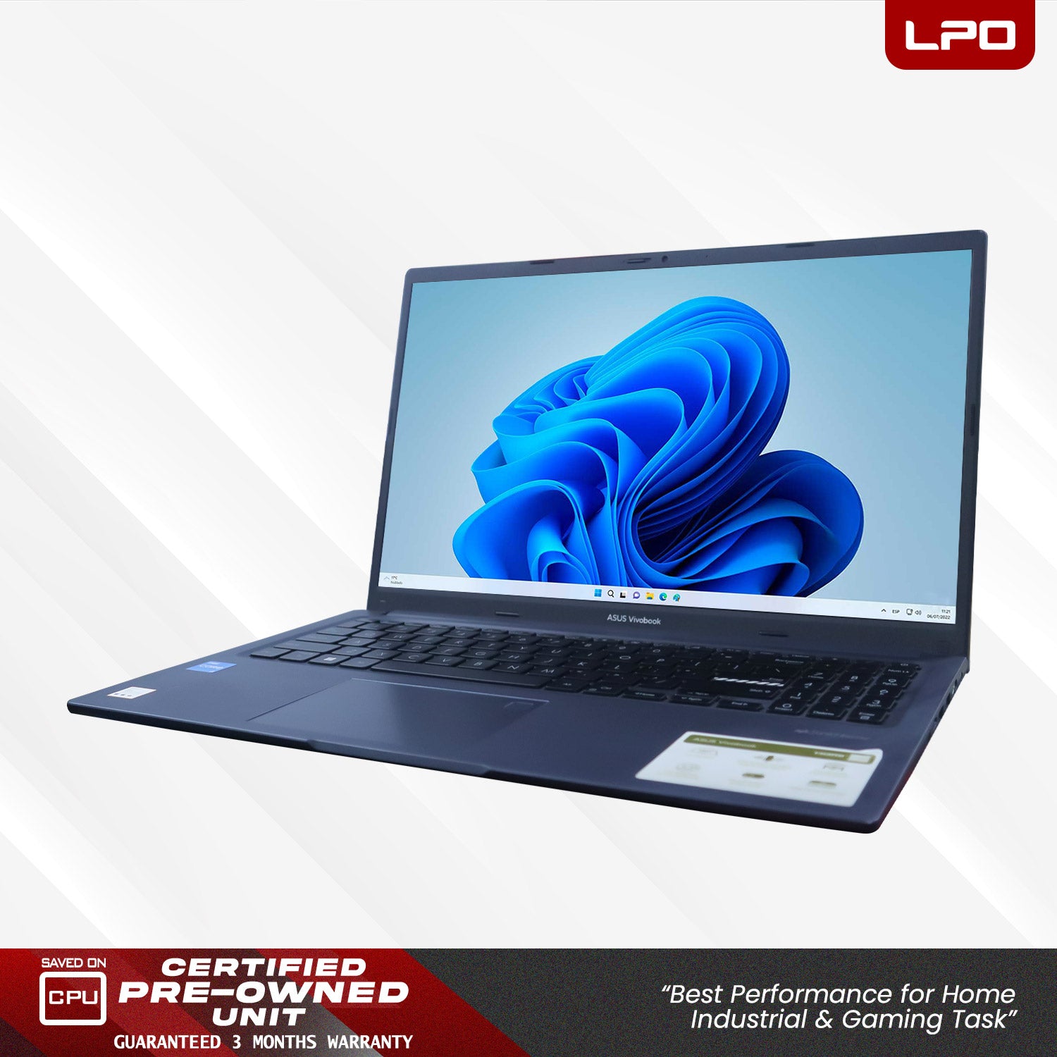 LPO Laptop Asus Vivobook 15 X150ZA Intel Core i3-1220P, 1500MHz 8GB DDR5 512GB SSD Win 11 Pro 15.6