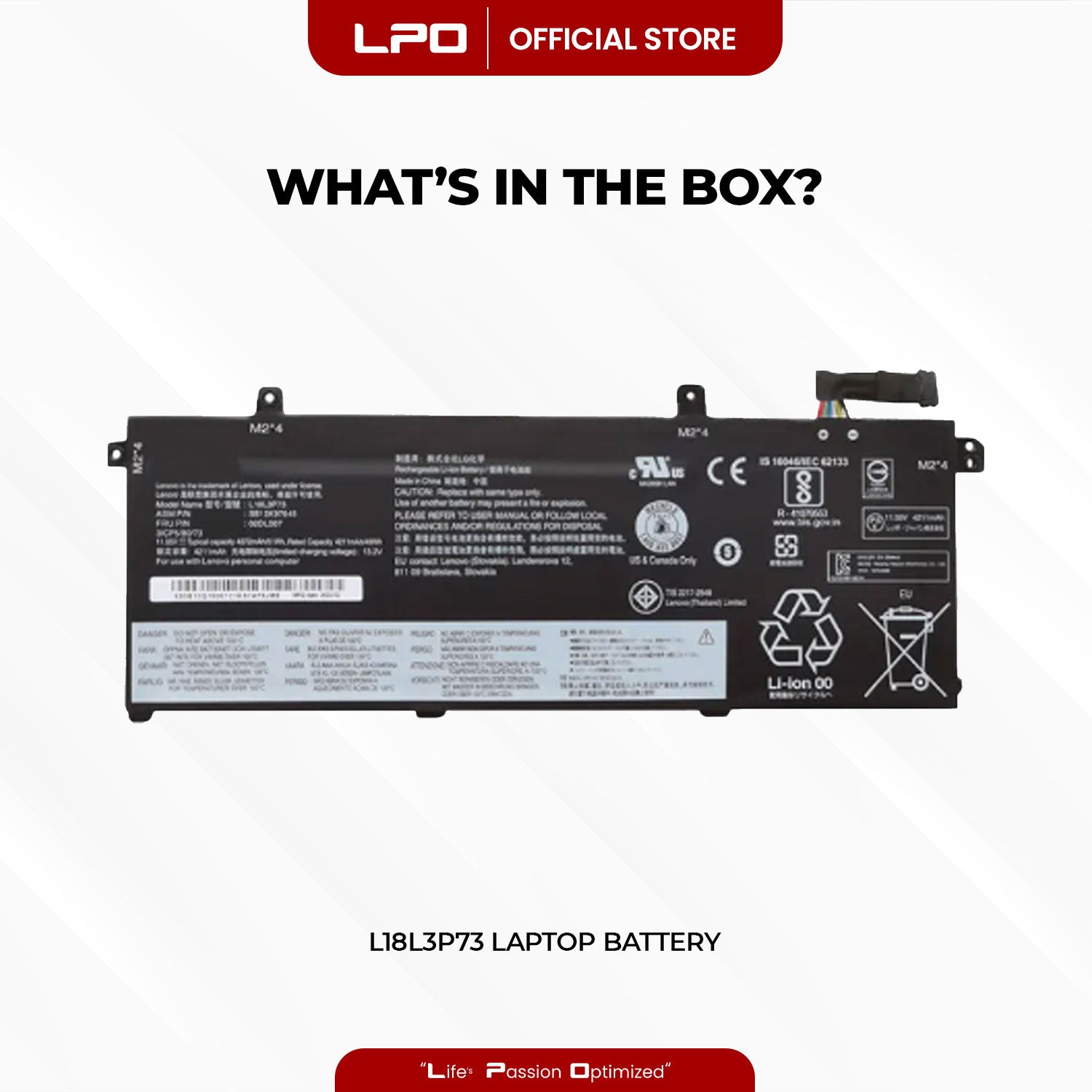 Laptop Battery L18L3P73 Compatible with Lenovo ThinkPad P43S, T14-20S3, T490-20QH