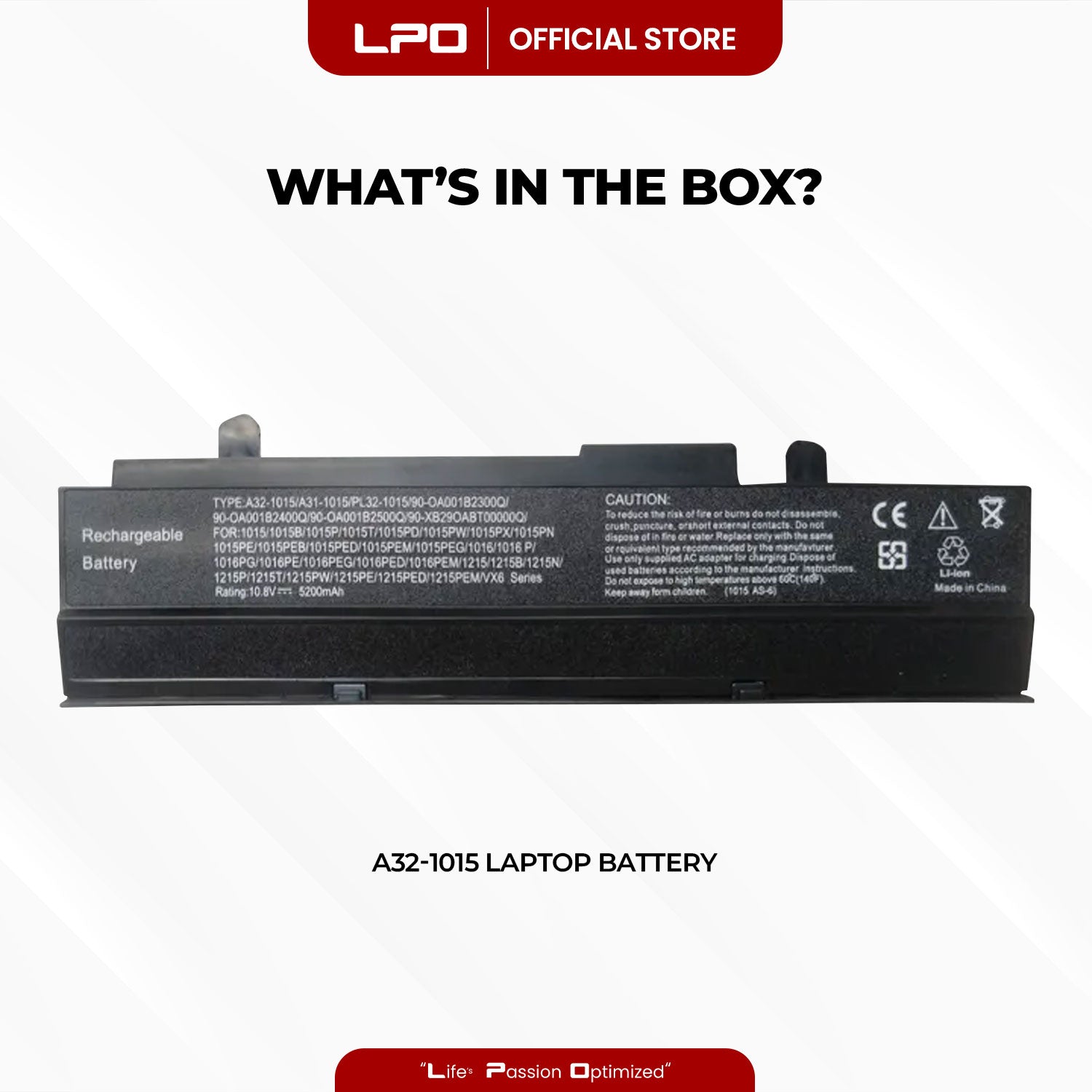 Laptop Battery A32-1015	Asus Eee PC 1015,Asus Eee PC 1015B,Asus Eee PC 1015P