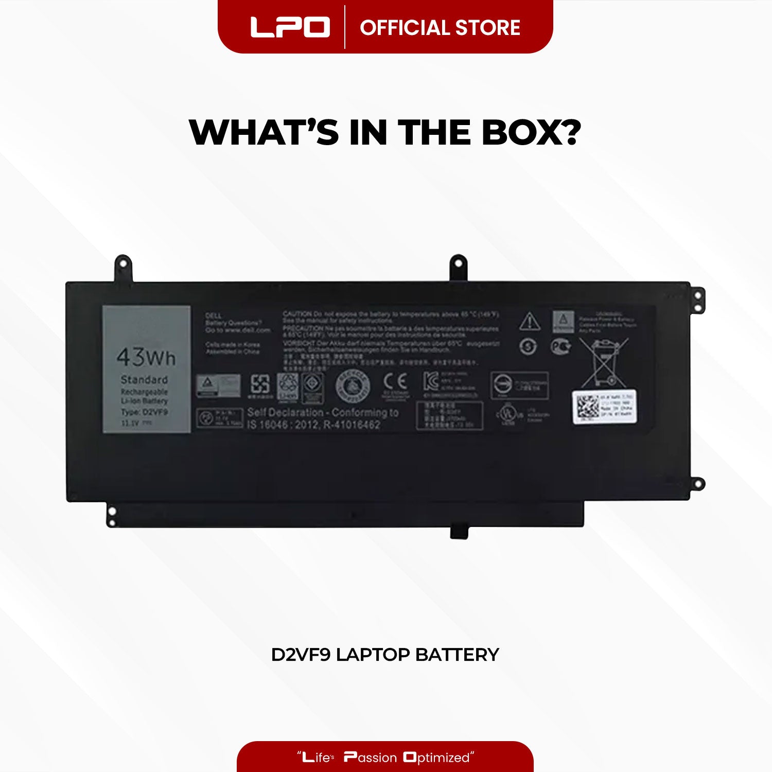 Laptop Battery D2VF9 Compatible with Dell Inspiron 15 7547 7548 Series