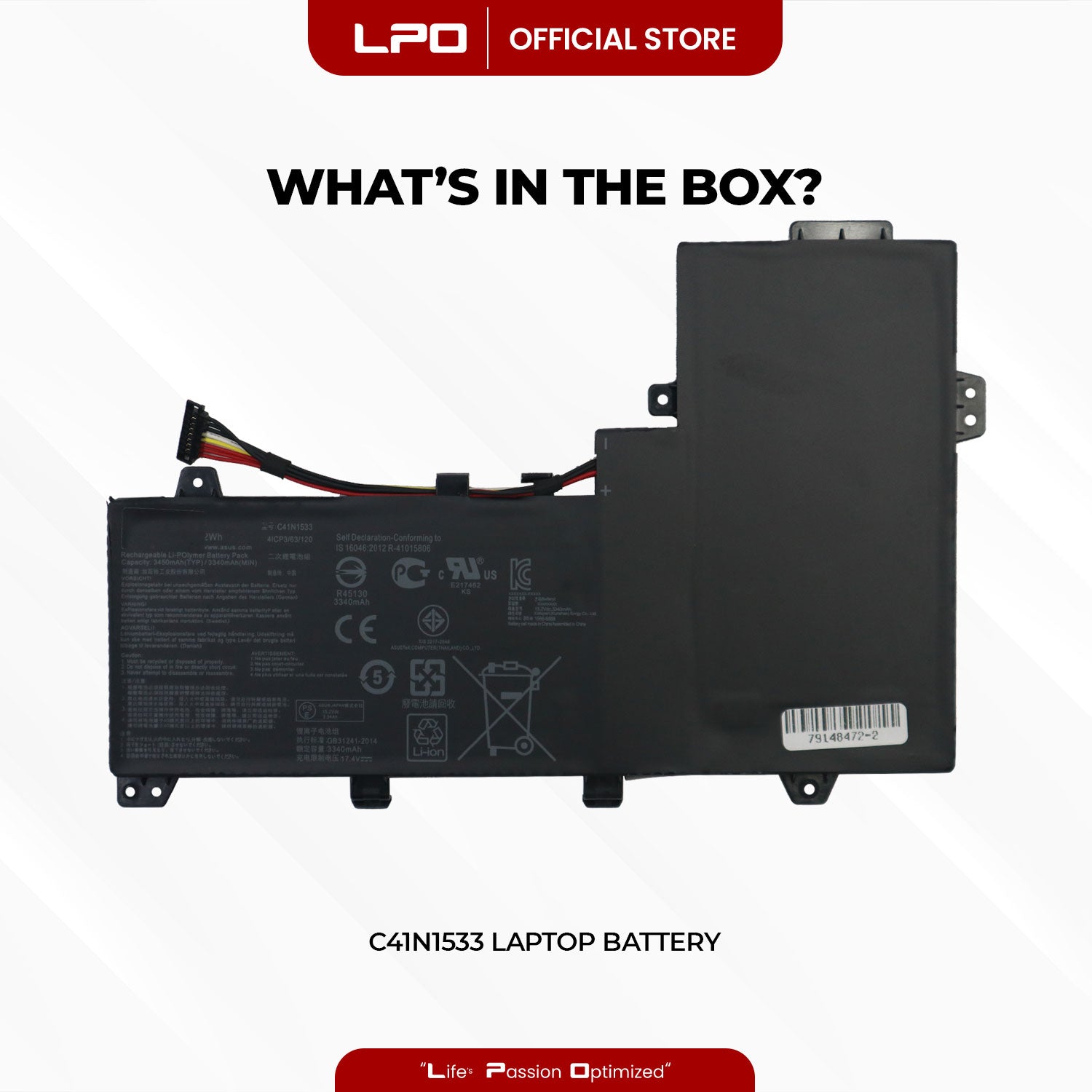 Laptop Battery C41N1533 Compatible with Asus ZenBook Flip UX560UQK, UX560UX - LPO Laptop PC-Outlet