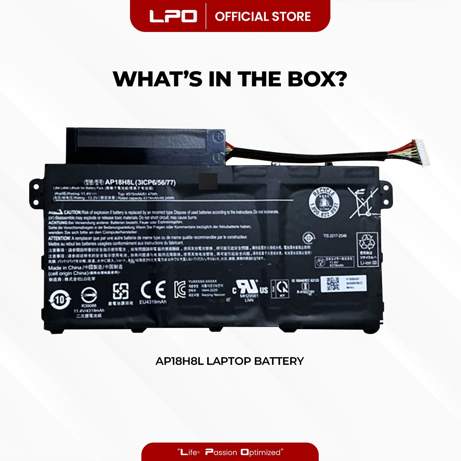 Laptop Battery AP18H8L Compatible with Acer Spin 3 SP314-53GN-542C