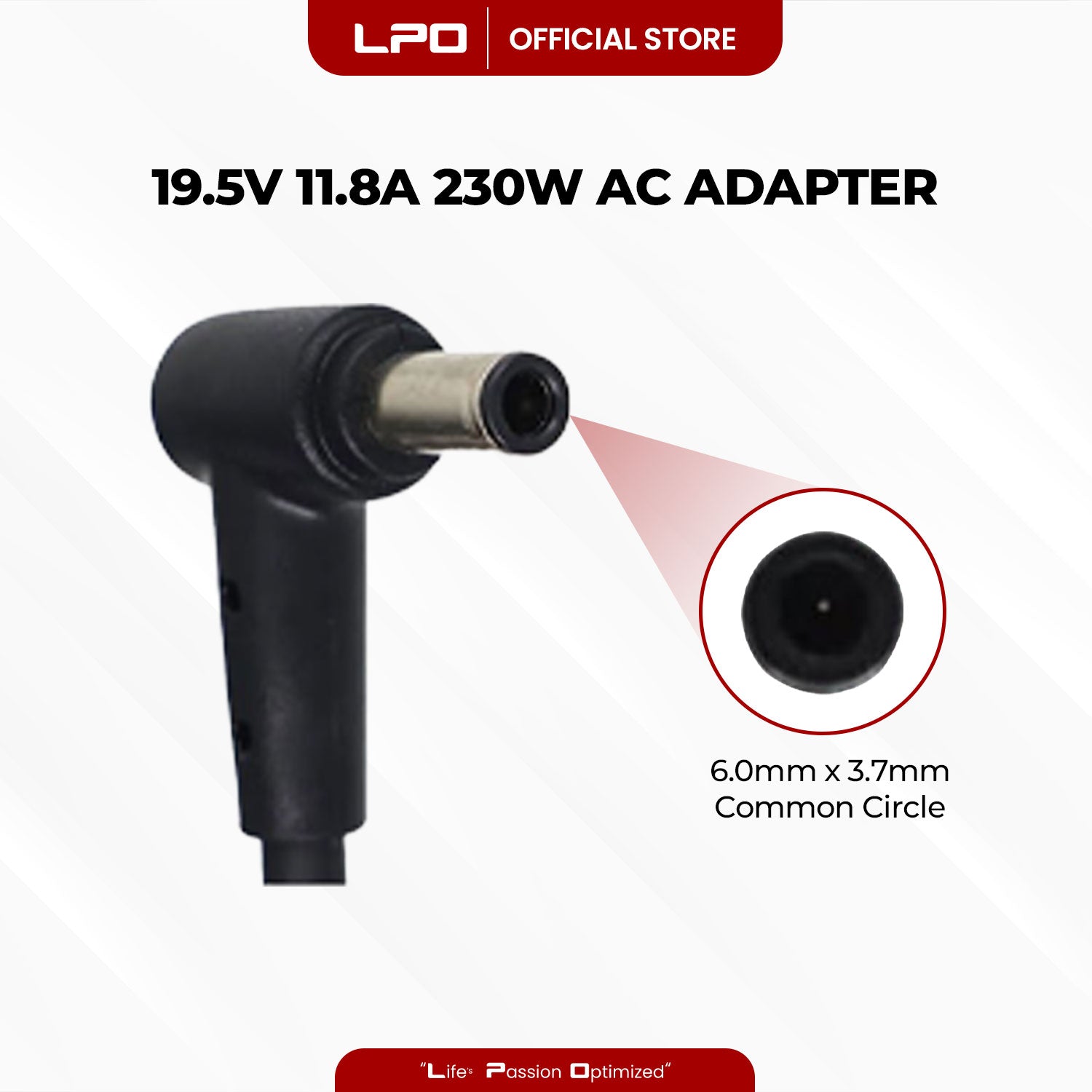 Laptop Charger Asus 19.5V 11.8A 230W Common Circle 6.0mm x 3.7mm Compatible with Asus ROG Strix GL703 GL703GM-EE063T GL703GM-DS74