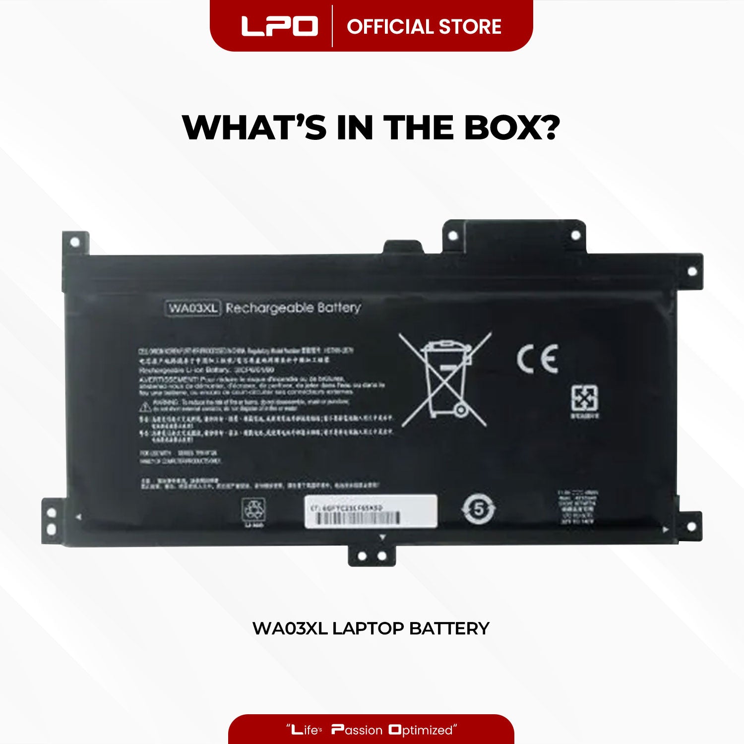 Laptop Battery WA03XL Compatible with HP Pavilion X360 15-BR101NE, X360 15-BR005NH, BR013NG