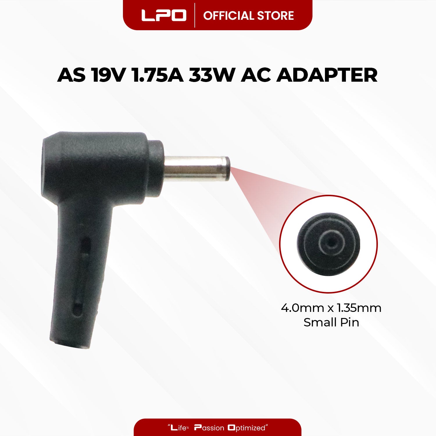 Laptop Charger Asus 19V 1.75A 33W Small Pin 4.0mm x 1.35mm Compatible with Asus VivoBook S200
