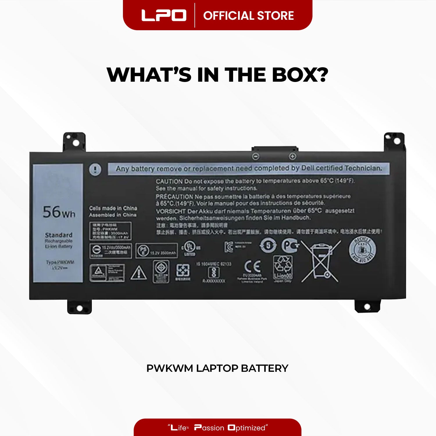 Laptop Battery PWKWM Compatible with Dell Inspiron 14 GAMING 7467