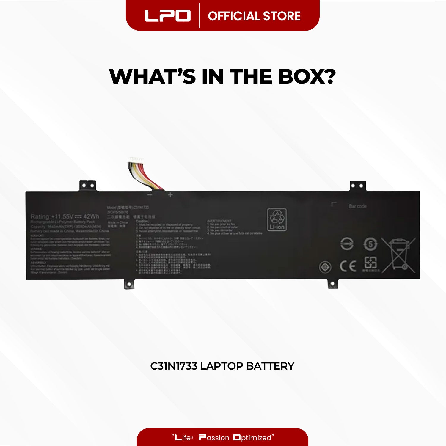 Laptop Battery C31N1733 Compatible with Asus Vivobook Flip TP412U TP412UA Series