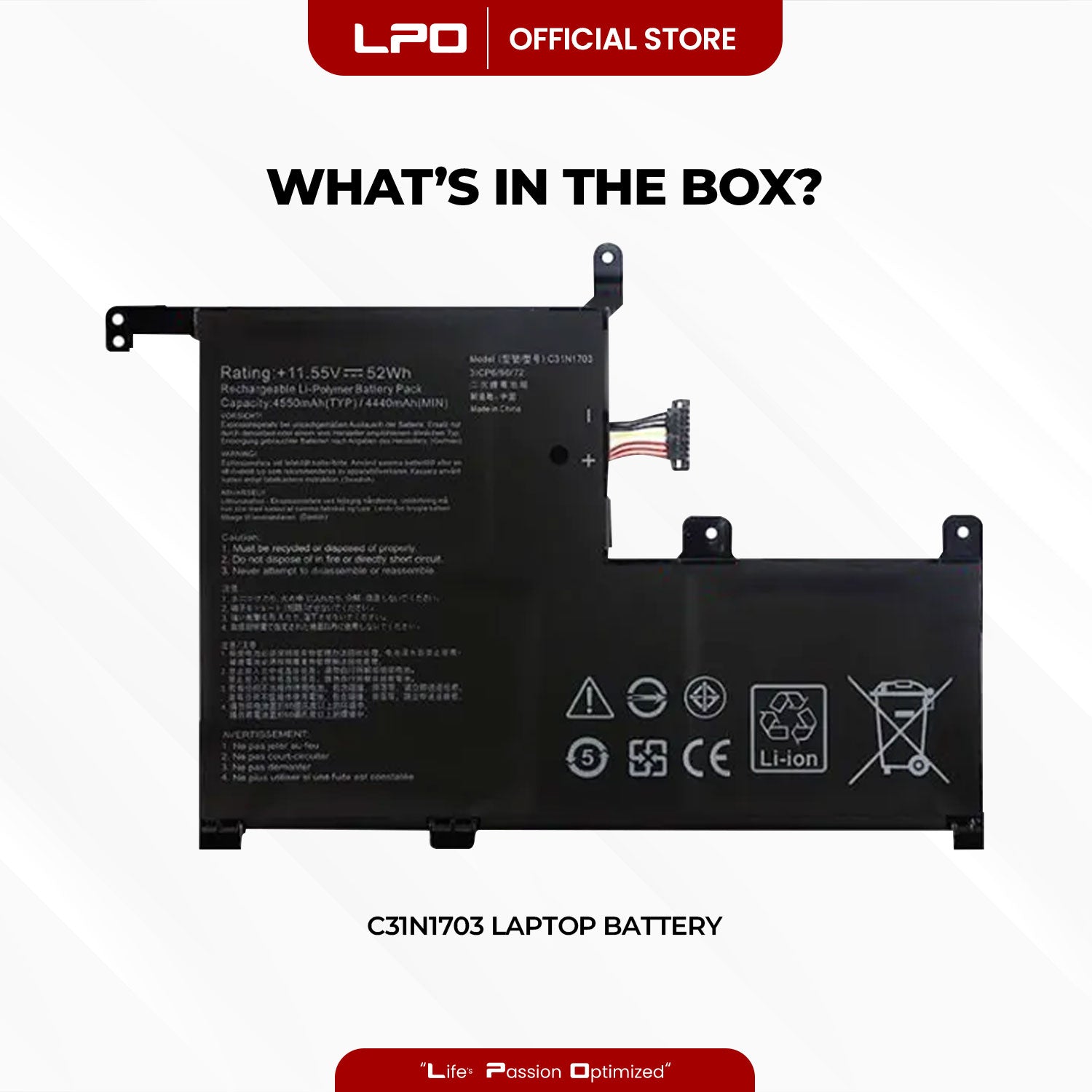Laptop Battery C31N1703 Compatible with Asus Zenbook Flip UX561UA Q505UA Q505UA-BI5T7 Series