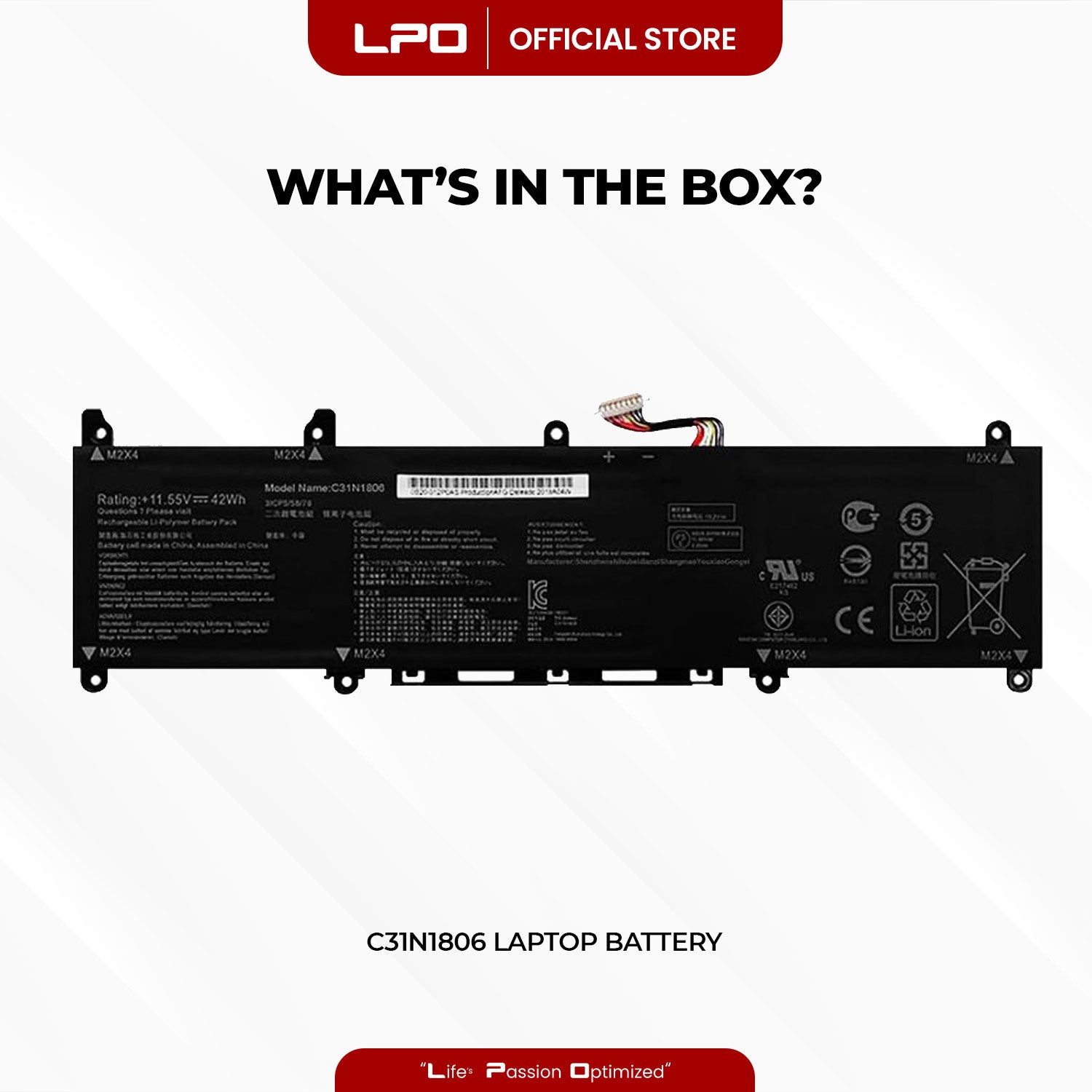 Laptop Battery C31N1806 Compatible with Asus VivoBook S13 X330UA X330UN X330FA - LPO Laptop PC-Outlet