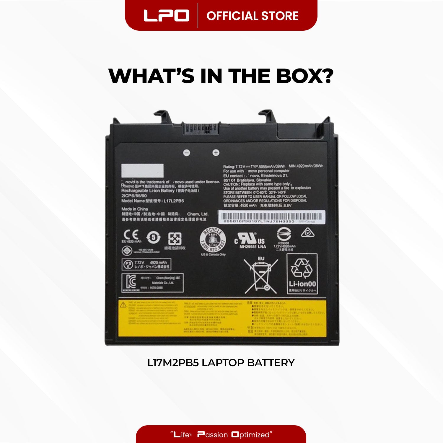 Laptop Battery L17M2PB5 Compatible with Lenovo V330-14ARR V330-14IKB V330-14ISK V330-15IKB - LPO Laptop PC-Outlet