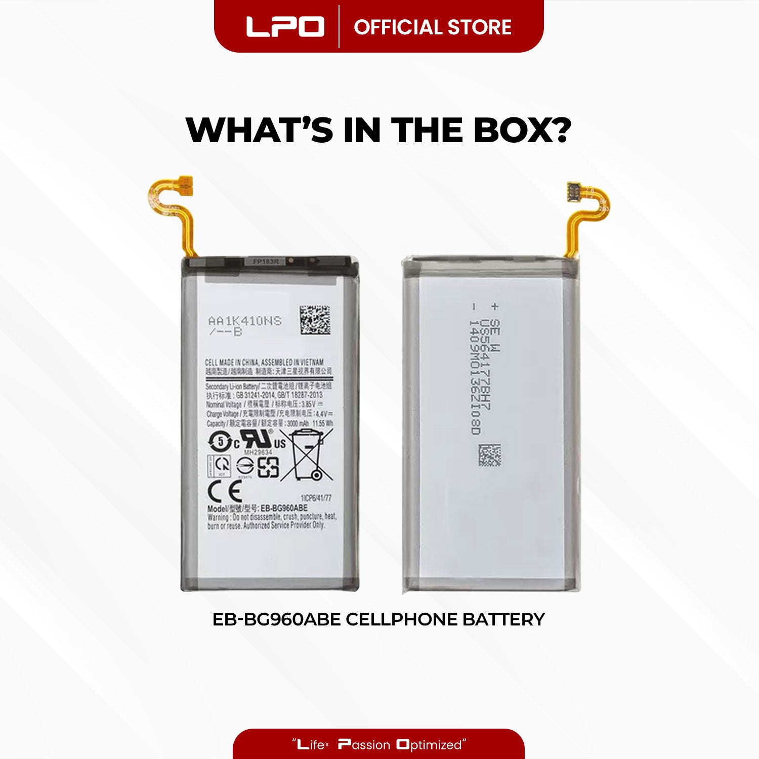 Cellphone Battery Samsung Galaxy S9 2018 EB-BG960ABE Compatible with SM-G960F, SM-G960