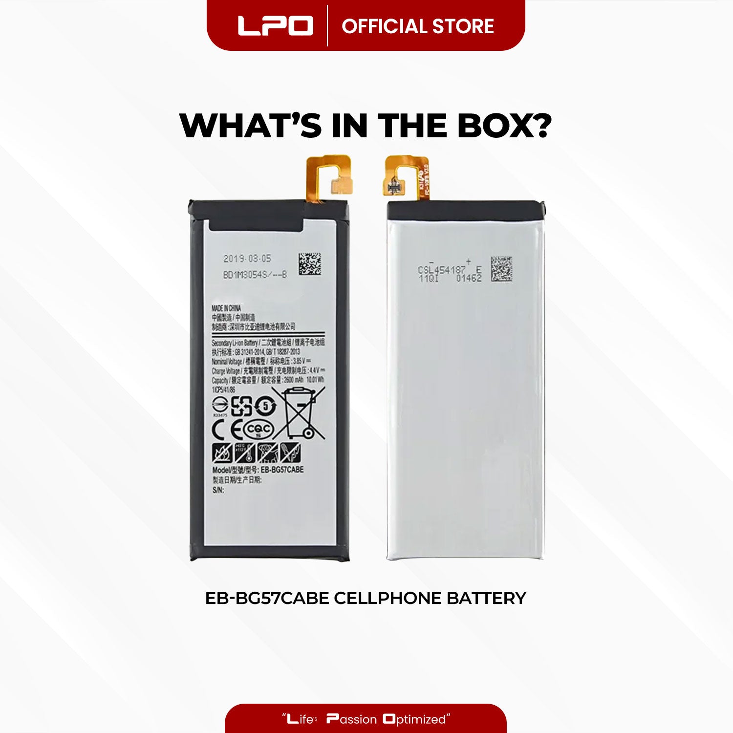 Cellphone Battery Samsung Galaxy On5 2016 EB-BG57CABE Compatible with SM-G5700, SM-G5510