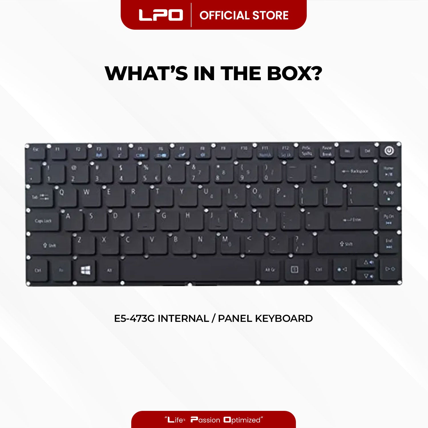 Laptop Keyboard ACER E5-473 Internal Type / Panel Black US Compatible with Acer E5-473 E5-473G