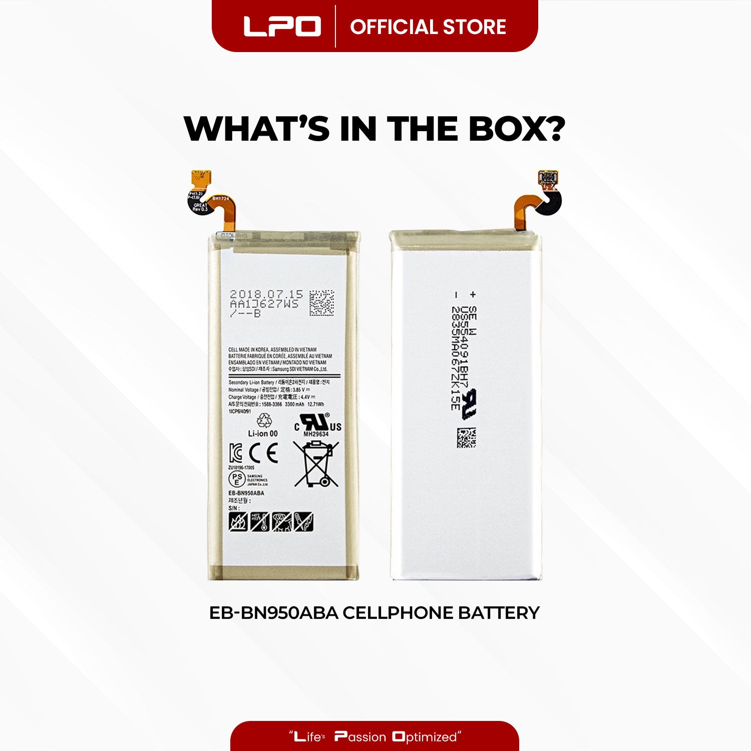 Cellphone Battery Samsung Galaxy Note 8 2017 EB-BN950ABA Compatible with SM-N950F