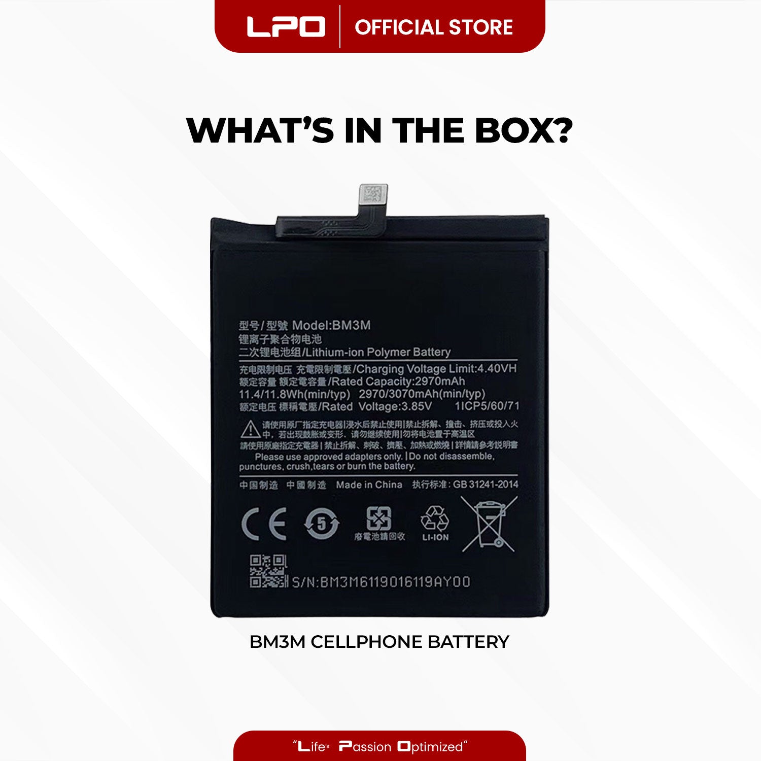 Cellphone Battery Xiaomi Mi 9 SE 2019 BM3M Compatible with M1903F2G - LPO Laptop PC-Outlet