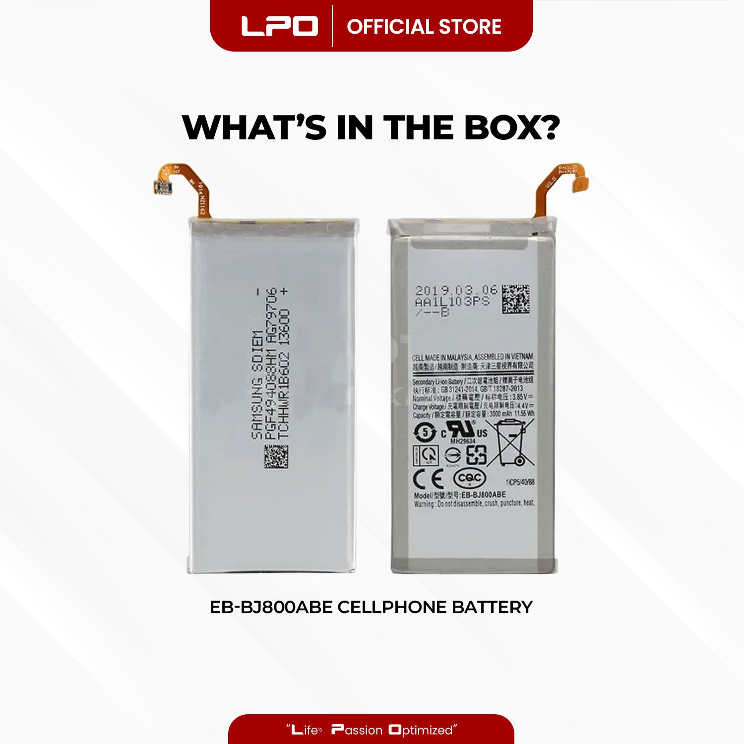 Cellphone Battery Samsung Galaxy A6 J6 J8 2018 EB-BJ800ABE Compatible with SM-A600F