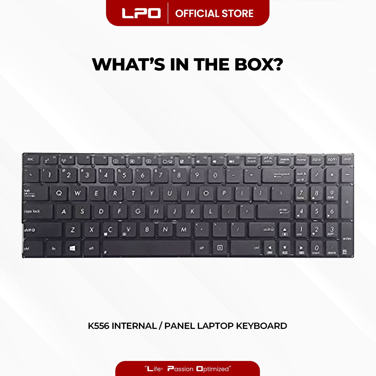 Laptop Keyboard ASUS K556 Internal / Panel Black US Compatible with Asus K556 K556U K556UA