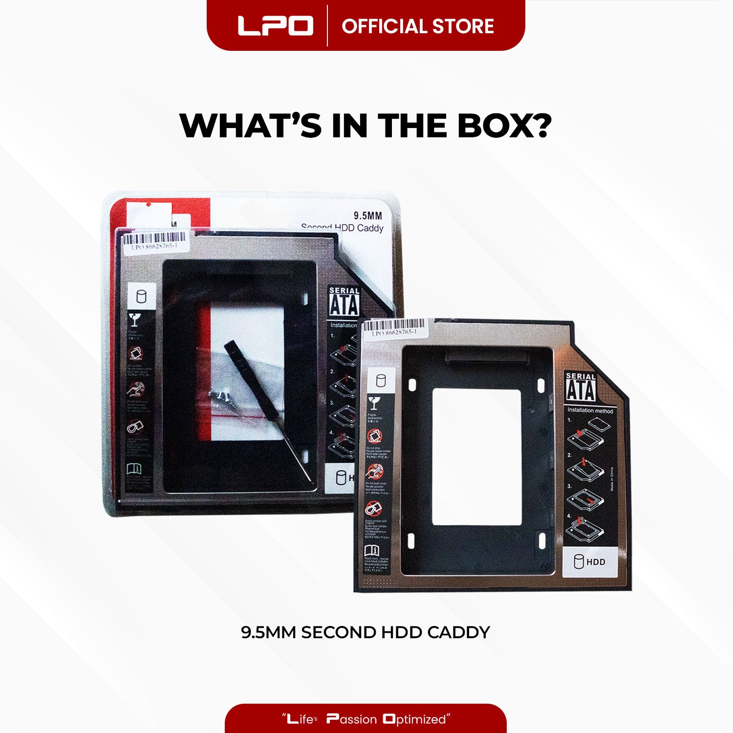 Second HDD Caddy 9.5mm SATA 2.5