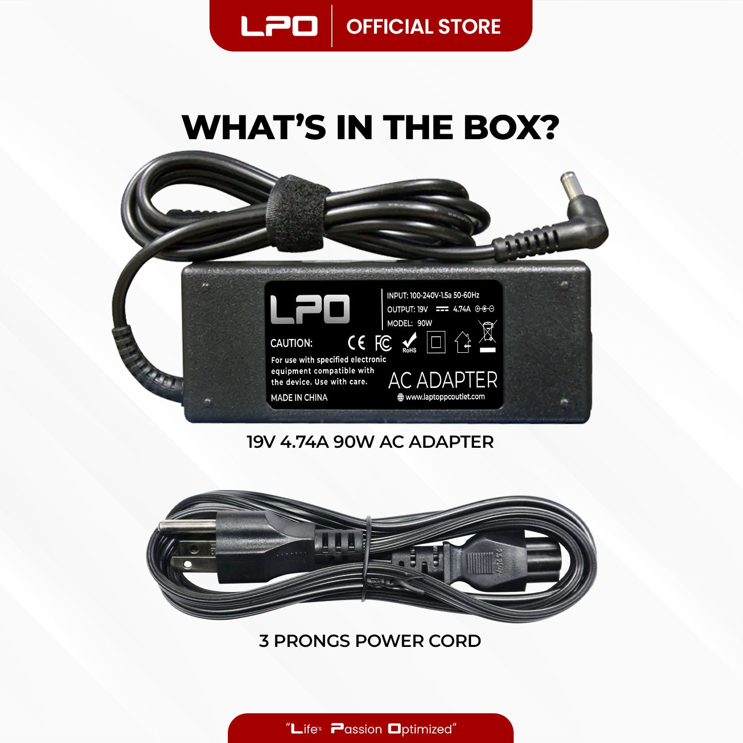 Laptop Charger HP 19V 4.74A 90W Common Pin 5.5mm x 2.5mm Compatible with HP Pavilion N3000 Series