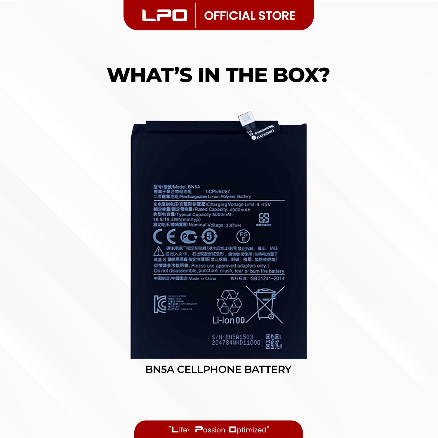 Cellphone Battery Xiaomi Redmi Note 10 5G 2021 BN5A Compatible with Xiaomi Poco M3 Pro 5G, Redmi 10 - LPO Laptop PC-Outlet