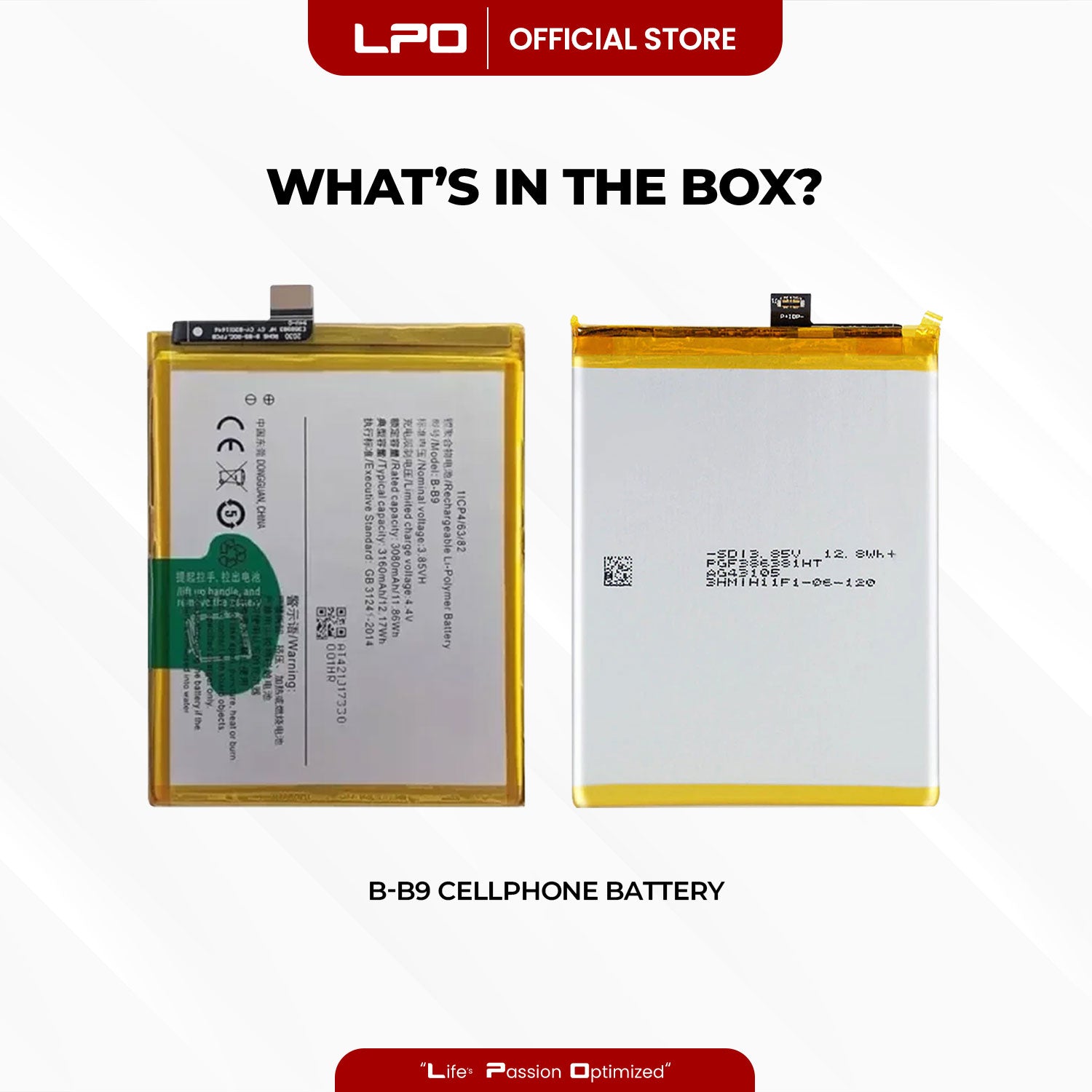 Cellphone Battery Vivo V5 Plus 2017 B-B9 Compatible with 1611 - LPO Laptop PC-Outlet