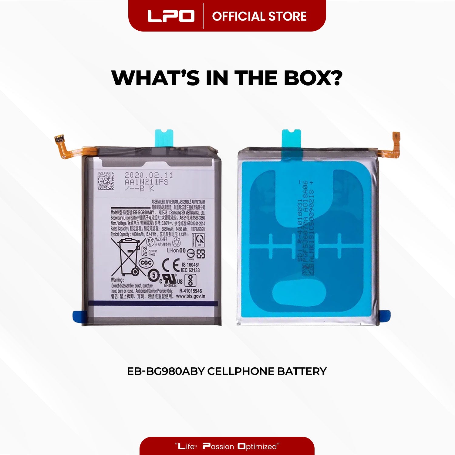 Cellphone Battery Samsung Galaxy S20 2020 EB-BG980ABY Compatible with SM-G980, SM-G980F