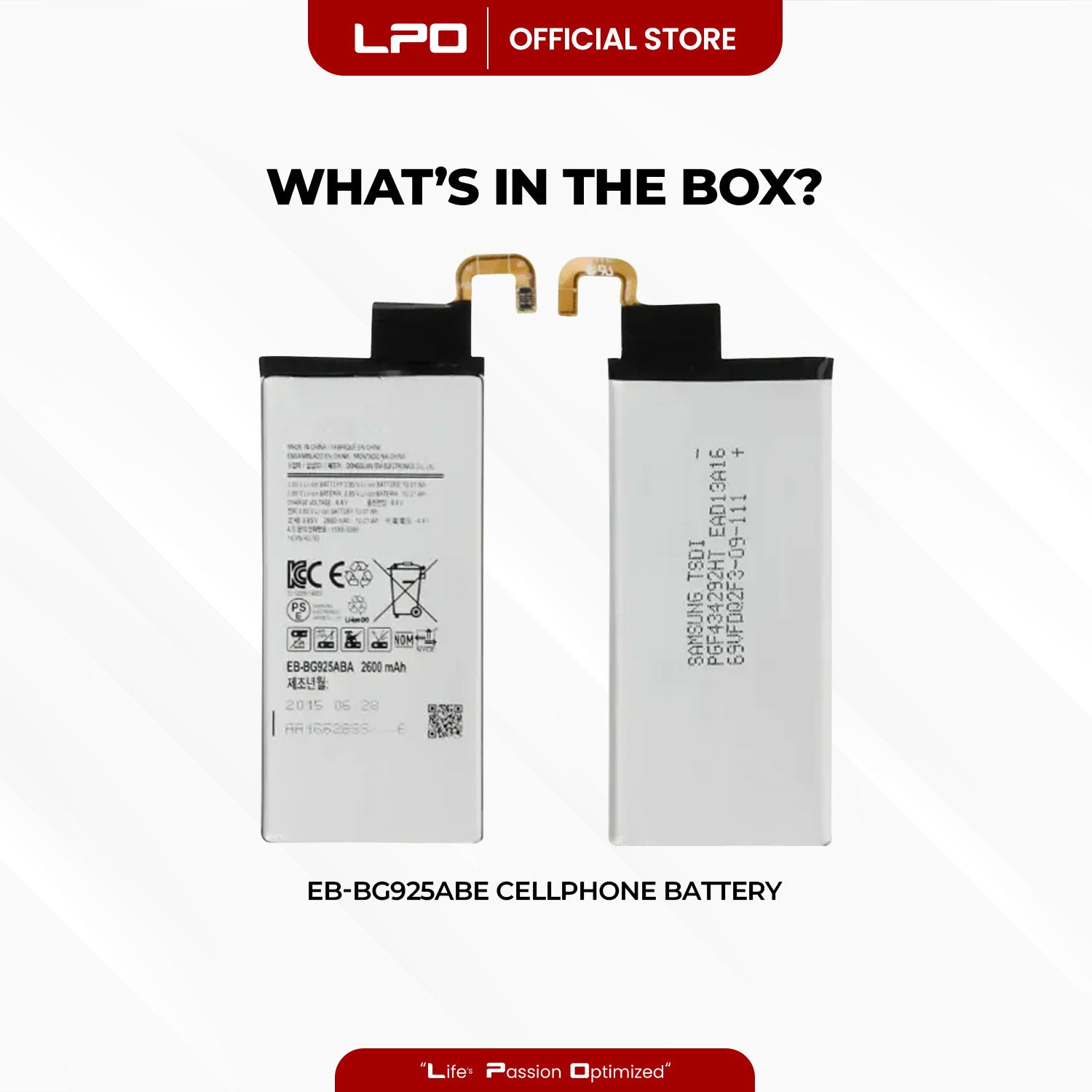 Cellphone Battery Samsung Galaxy S6 Edge 2015 EB-BG925ABE Compatible with SM-G9250