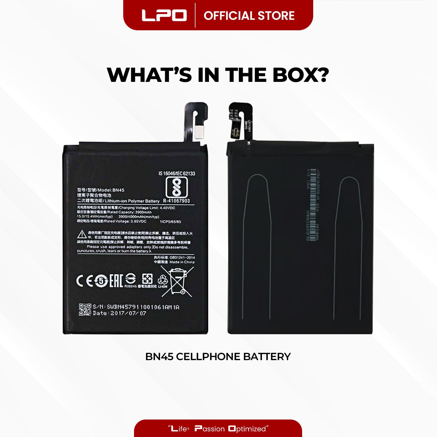 Cellphone Battery Xiaomi Redmi Note 5 Pro 2018 BN45 Compatible with MEI7S, MEI7 - LPO Laptop PC-Outlet