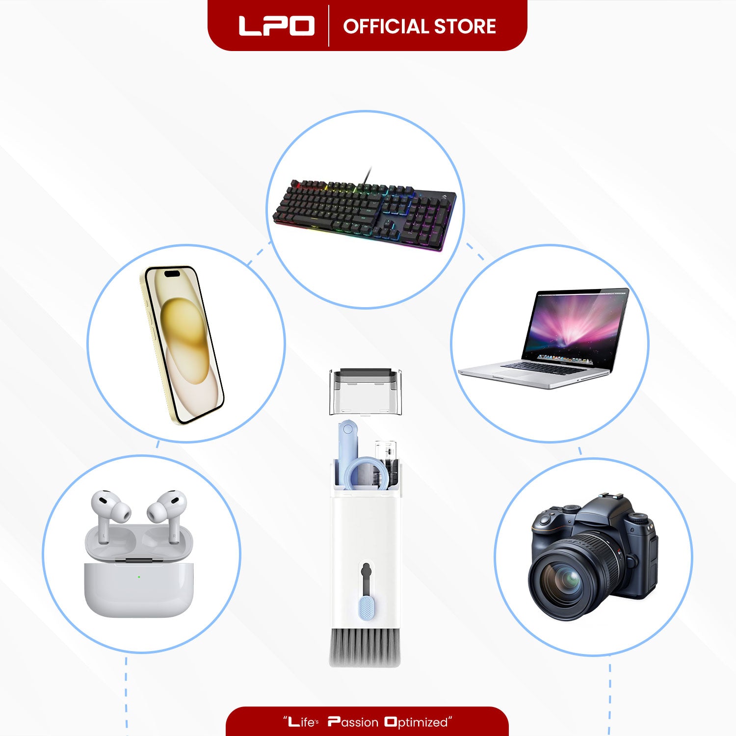 LPO 7 in 1 Electronics Cleaner Kit Computer Keyboard Clean Kit For Headset Screen Cleaning Equipment